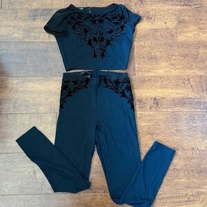 Bebe Elegant Black Leggings Set